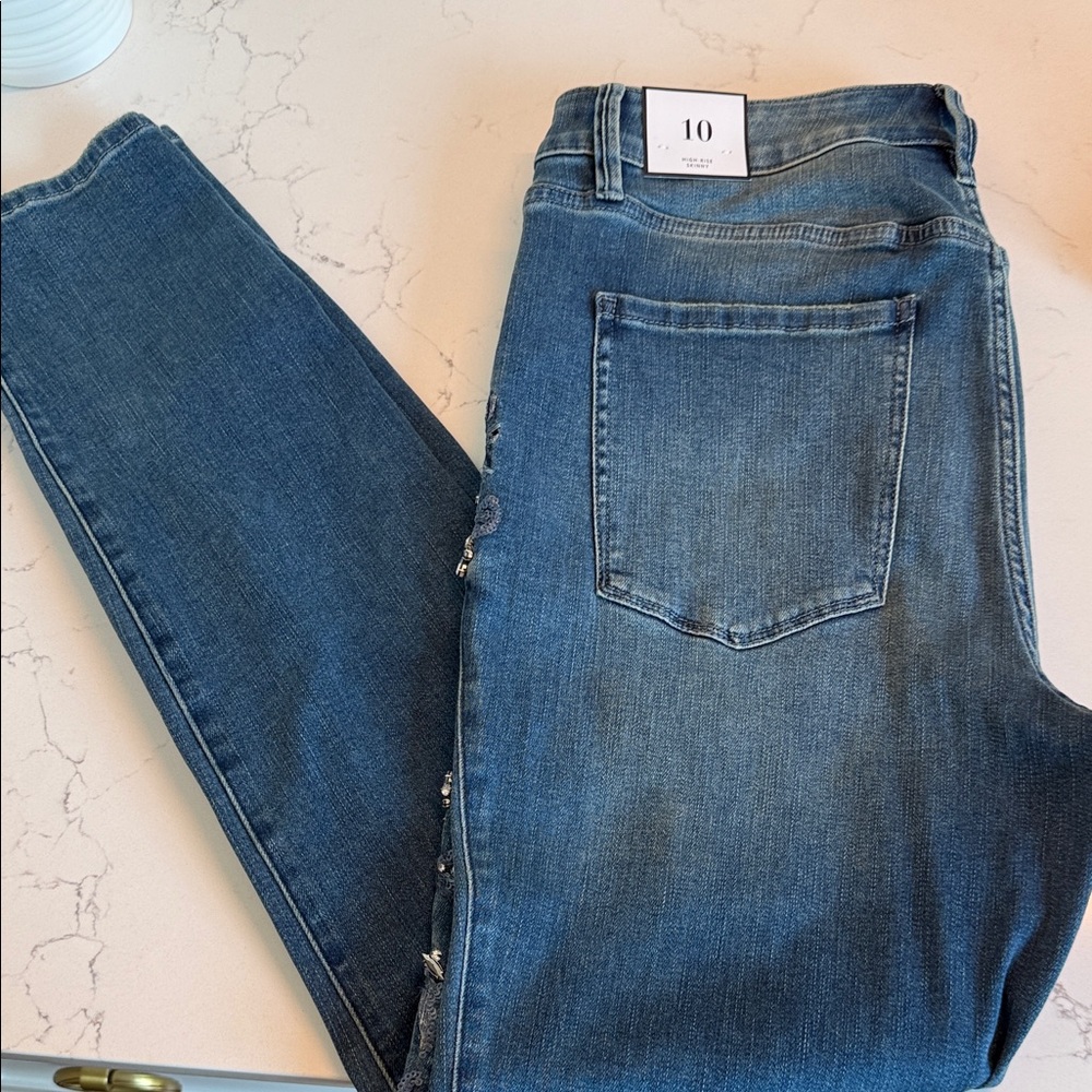 White House Black Market Blue Skinny Jeans